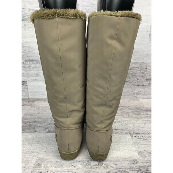 Totes Stride Womens Size 9M Faux Fur Lined Waterproof Winter Boots Beige/Khaki - Picture 3 of 8
